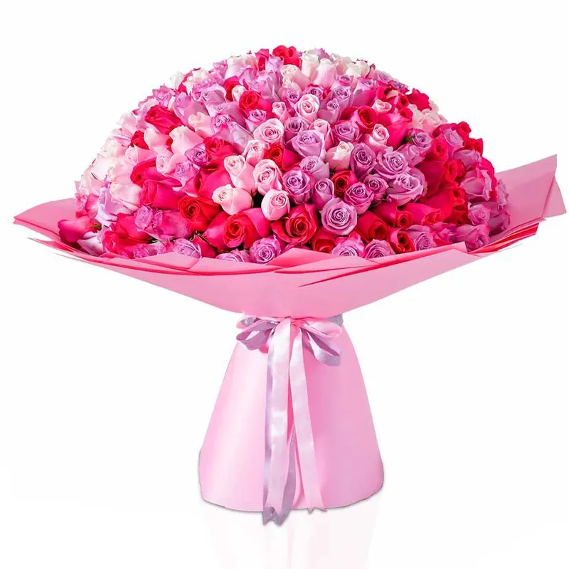 Букет из 101 кенийской розы нежный микс